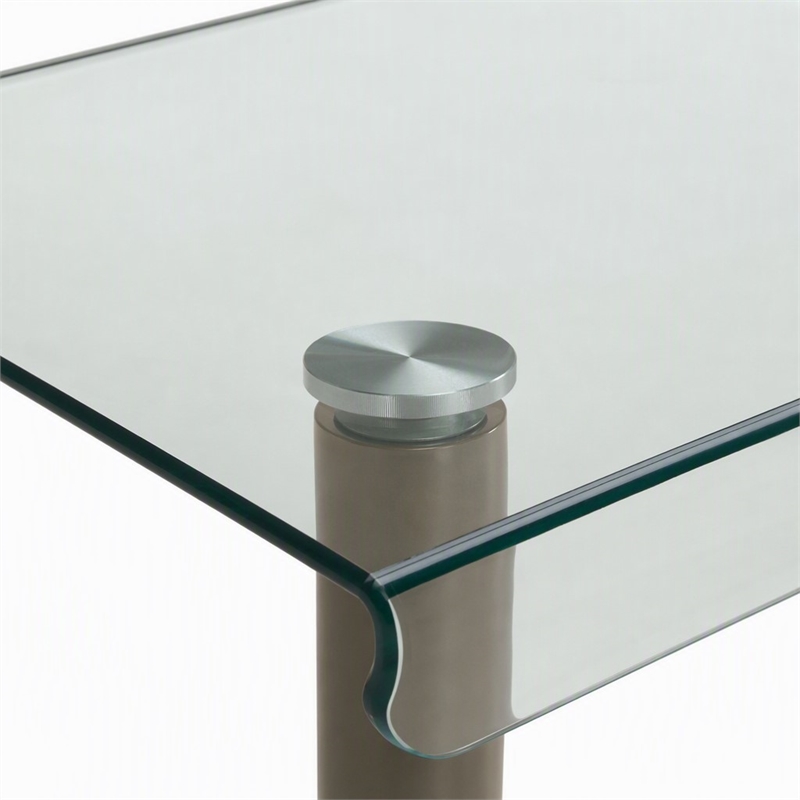 Bowery Hill Glass Top Coffee Table with Champagne Gold Finish