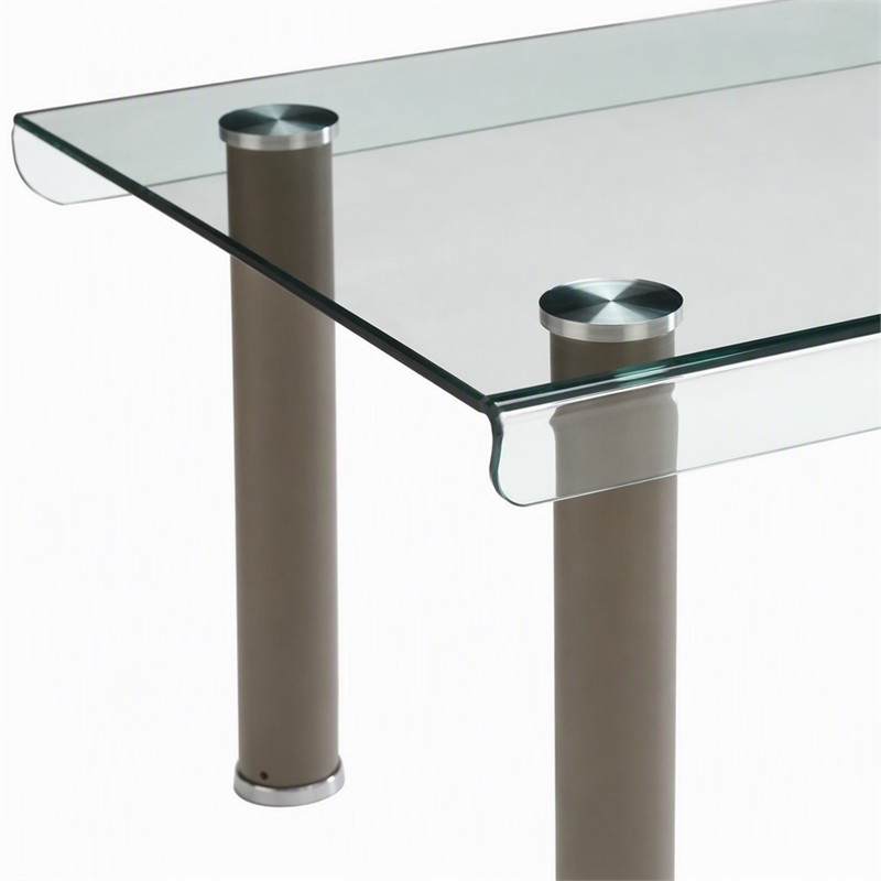 Bowery Hill Glass Top Coffee Table with Champagne Gold Finish