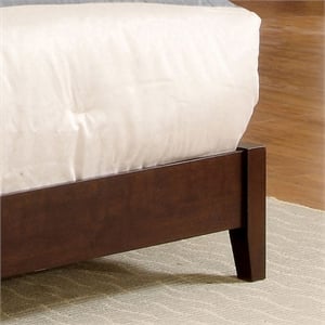 Bowery Hill Solid Wood Tufted King Bed in Brown Cherry Finish