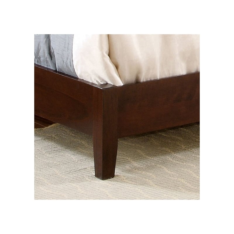 Bowery Hill Solid Wood Tufted King Bed in Brown Cherry Finish