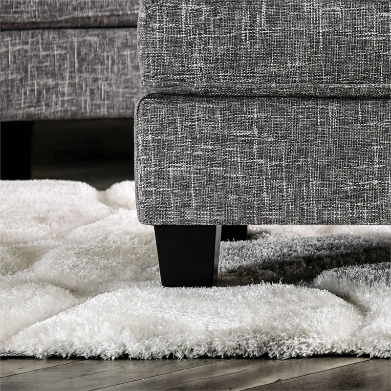 Bowery Hill Transitional Fabric Upholstered Ottoman in Gray with Storage