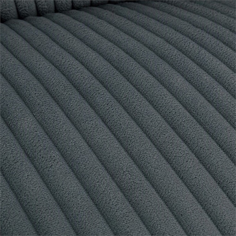 Bowery Hill Modular Fabric Chair with Pull-Out Function in Dark Gray