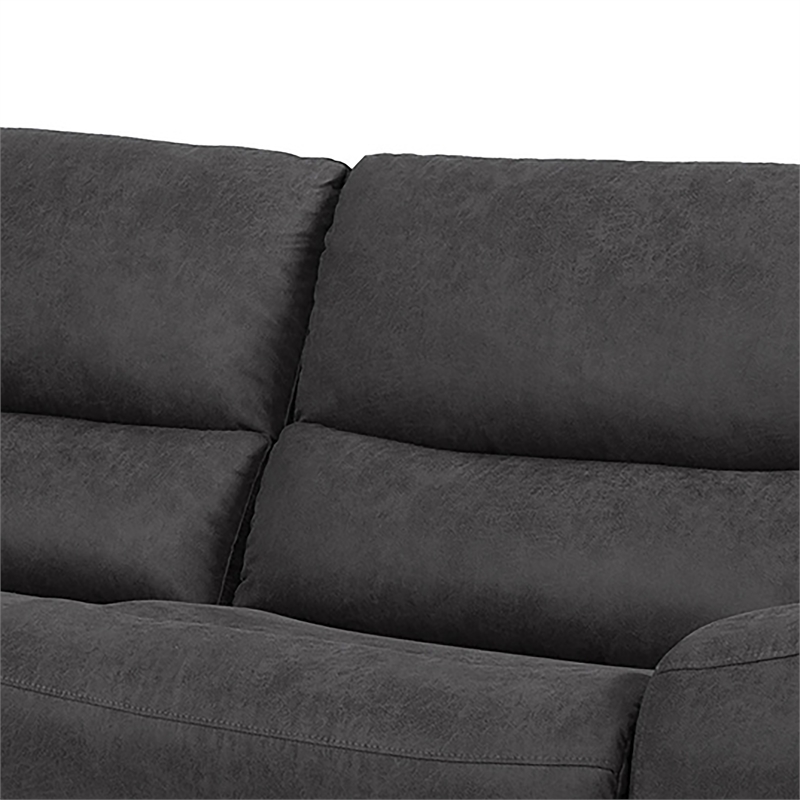 Bowery Hill L-Shaped Power Reclining Sectional with USB Ports in Gray