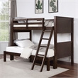 Bowery Hill Transitional Twin Over Full Bunk Bed in Walnut Finish