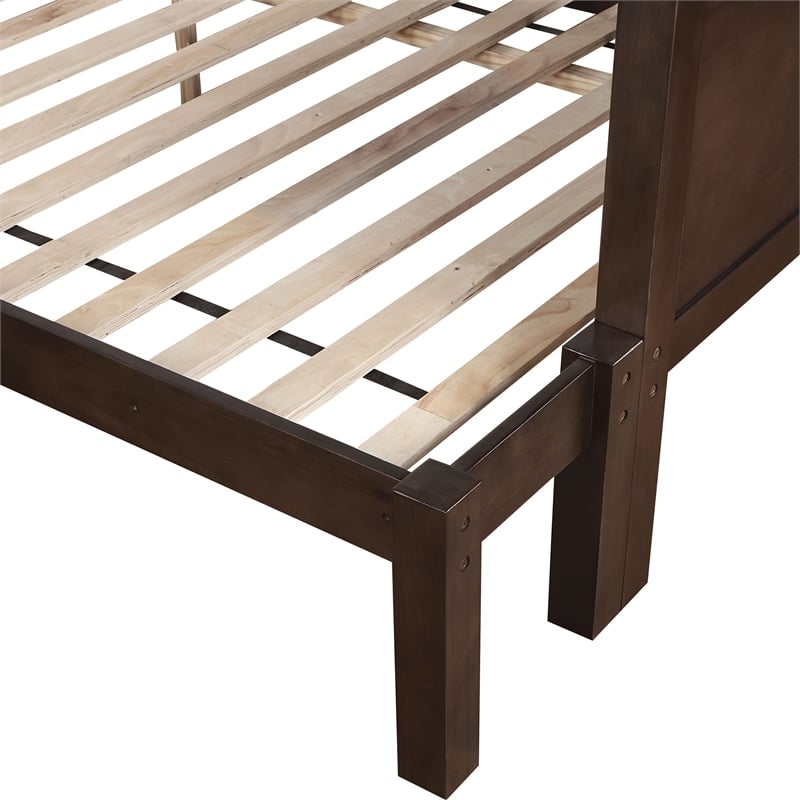 Bowery Hill Transitional Twin Over Full Bunk Bed in Walnut Finish