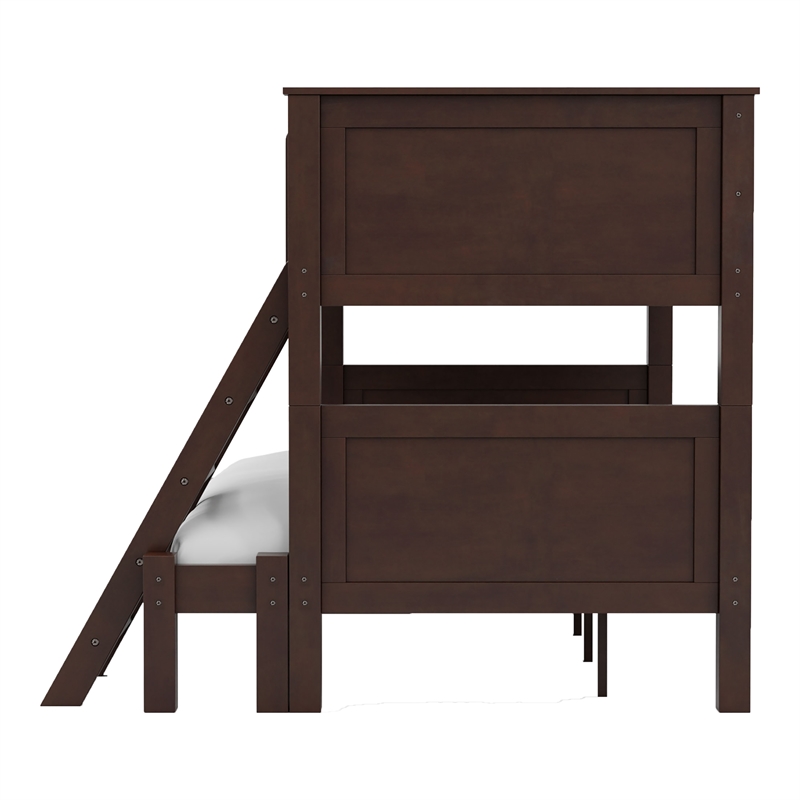 Bowery Hill Transitional Twin Over Full Bunk Bed in Walnut Finish