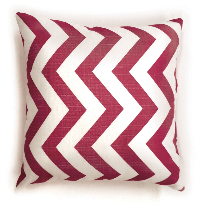 Bowery Hill Fabric Chevron Throw Pillows Set of 2 in Red Pattern