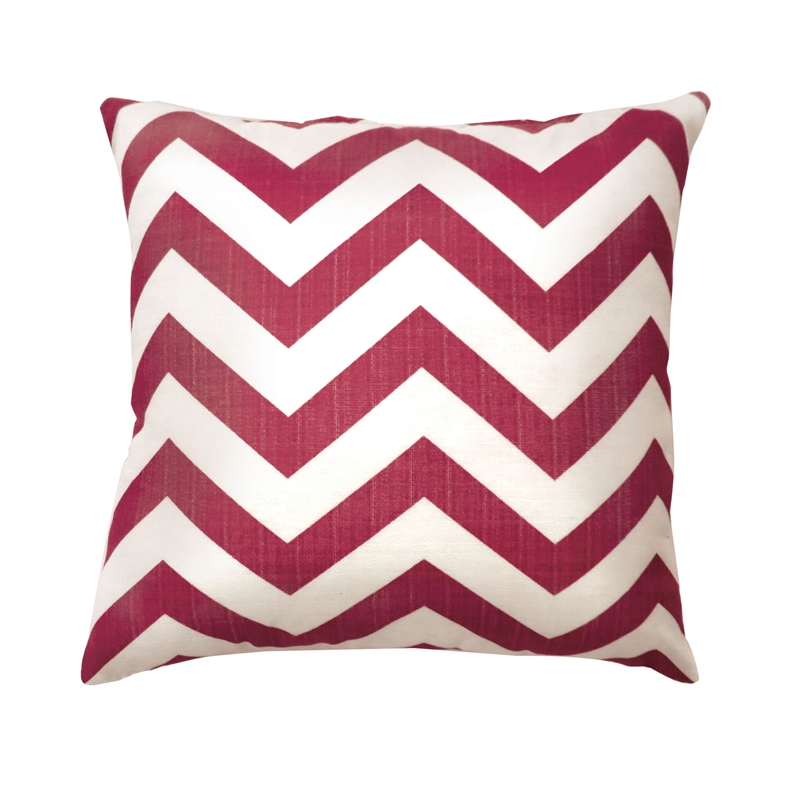 Bowery Hill Fabric Chevron Throw Pillows Set of 2 in Red Pattern