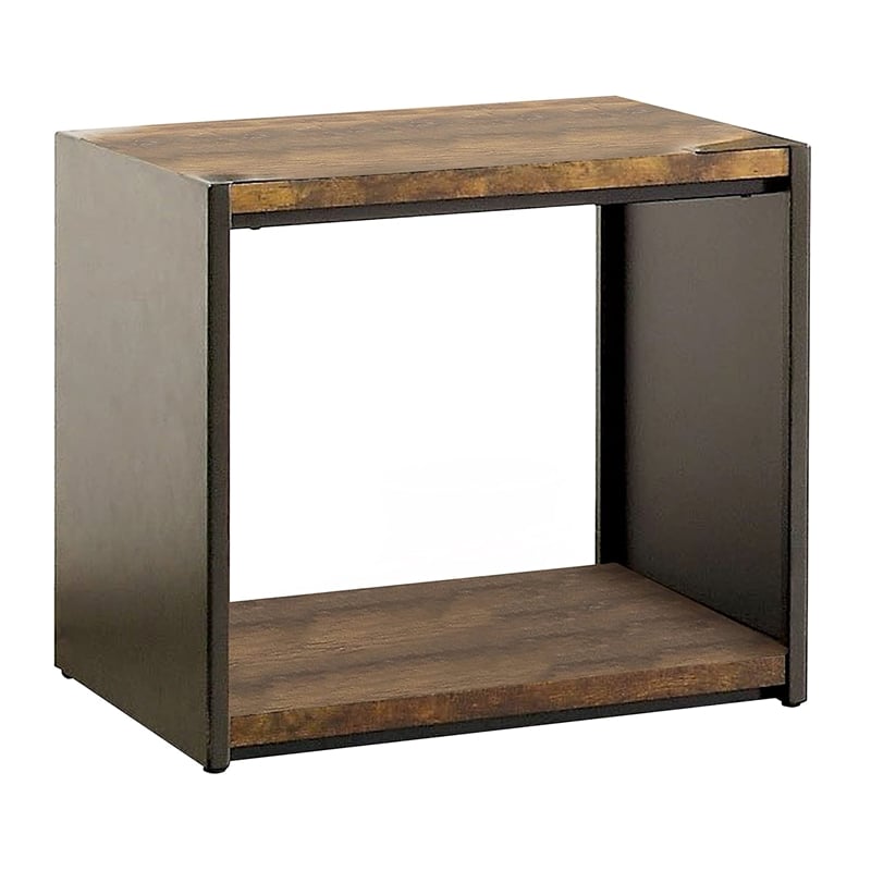 Bowery Hill Transitional Wood End Table with 1 Shelf in Matte Black