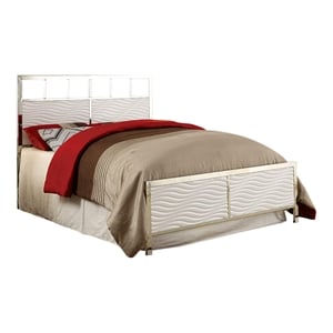 Bowery Hill Full/Queen Faux Leather Spindle Headboard in White