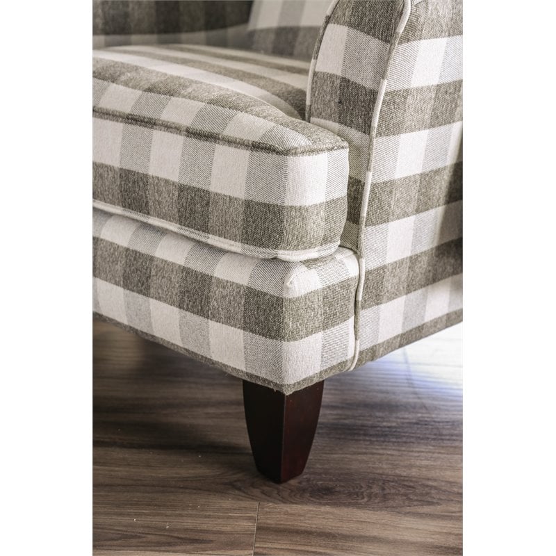 Bowery Hill Transitional Fabric Accent Chair in Light Gray