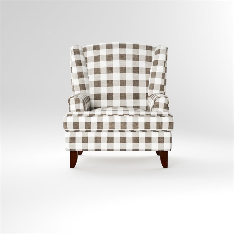 Bowery Hill Transitional Fabric Accent Chair in Light Gray