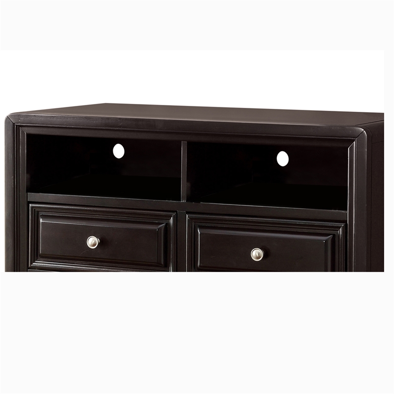 Bowery Hill 6-Drawer Solid Wood Media Chest in Espresso