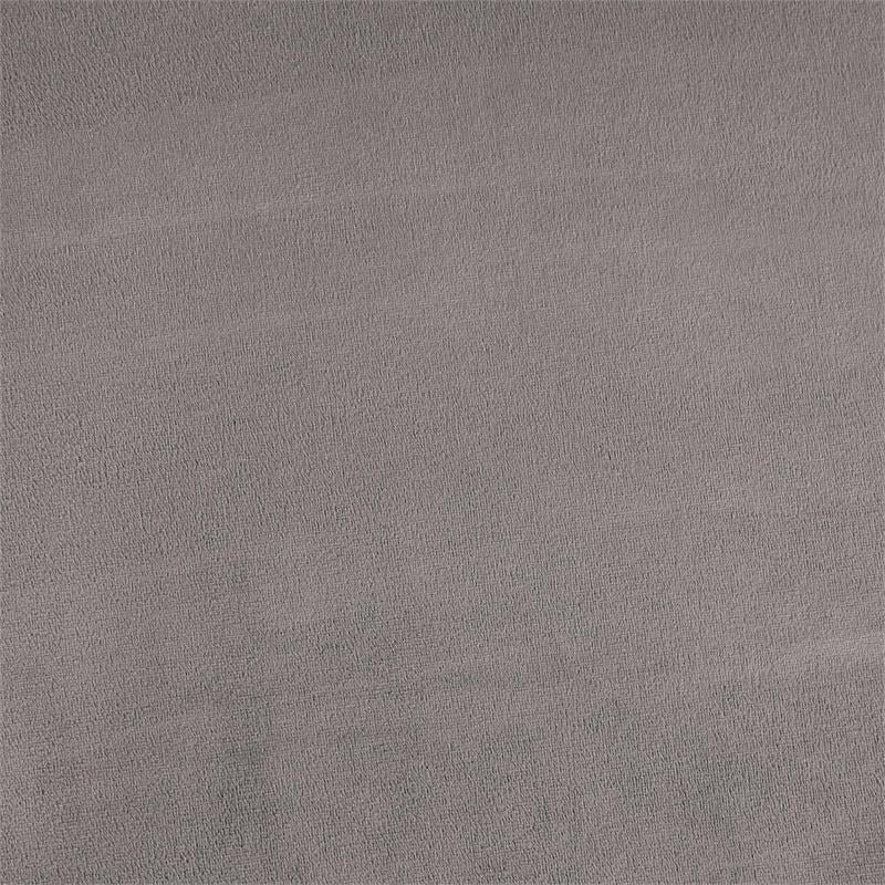 Bowery Hill Transitional Fabric Tufted Gray Ottoman with Chrome Legs