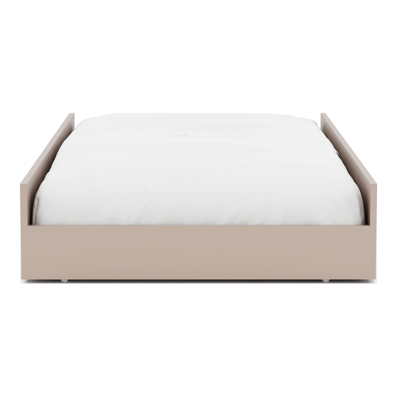 Bowery Hill Solid Wood Trundle in Rose Gold Finish for Under-Bed Storage