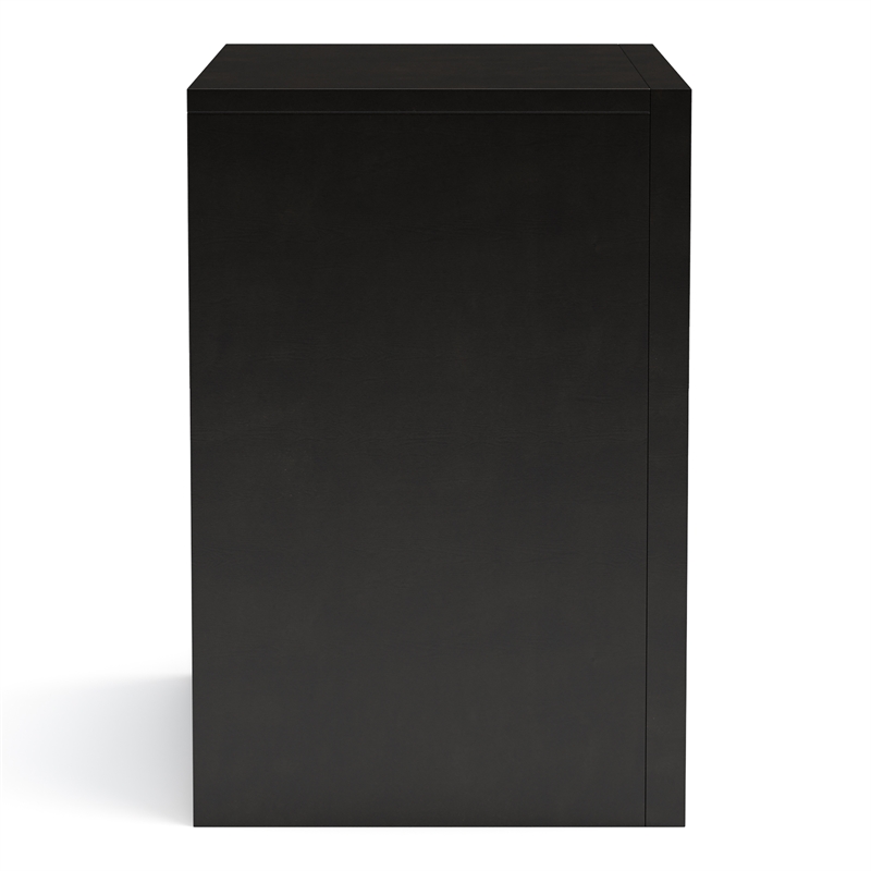 Bowery Hill Solid Wood 3-Drawer Nightstand in Black Finish