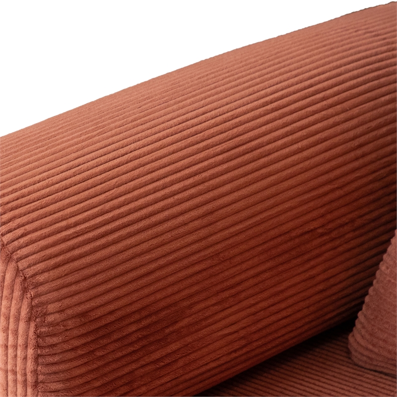 Bowery Hill Modular Foam Sofa with Corduroy Fabric in Rustic Brown
