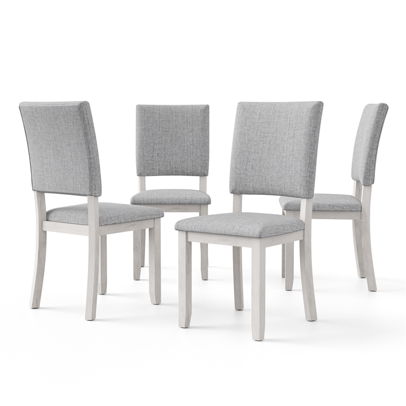 Bowery Hill Fabric Upholstered Gray Side Chairs (Set of 4)