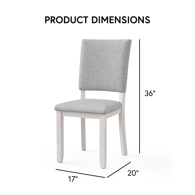 Bowery Hill Fabric Upholstered Gray Side Chairs (Set of 4)