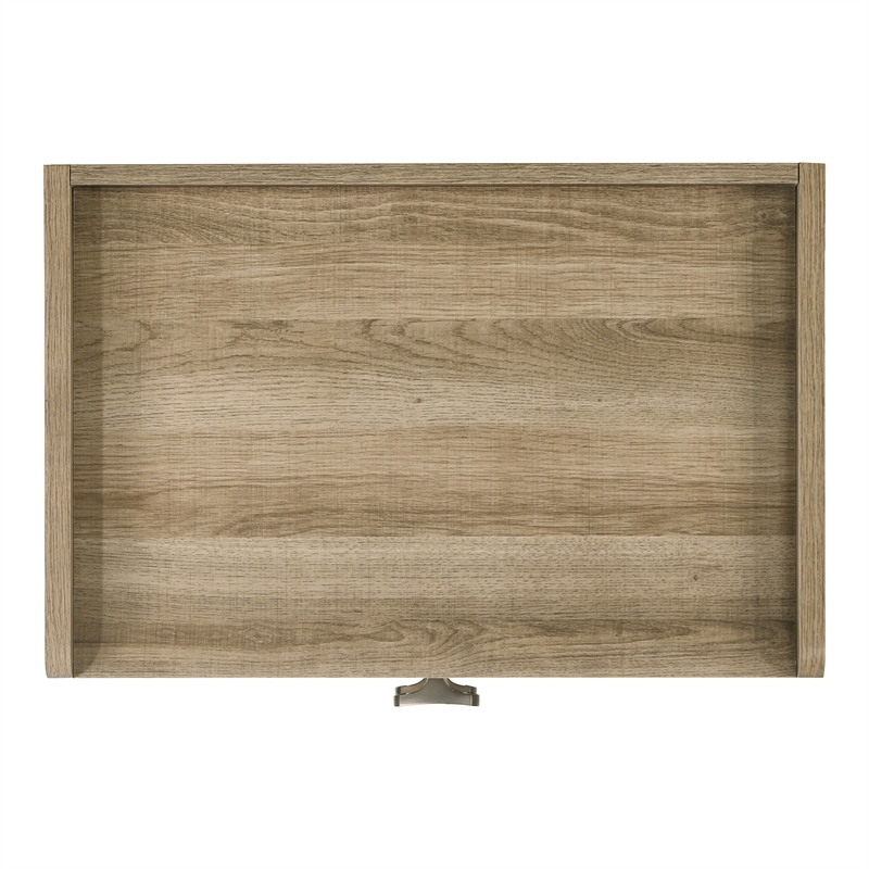 Bowery Hill Dovetail Wood 2-Drawer Nightstand in Dusty Oak Finish