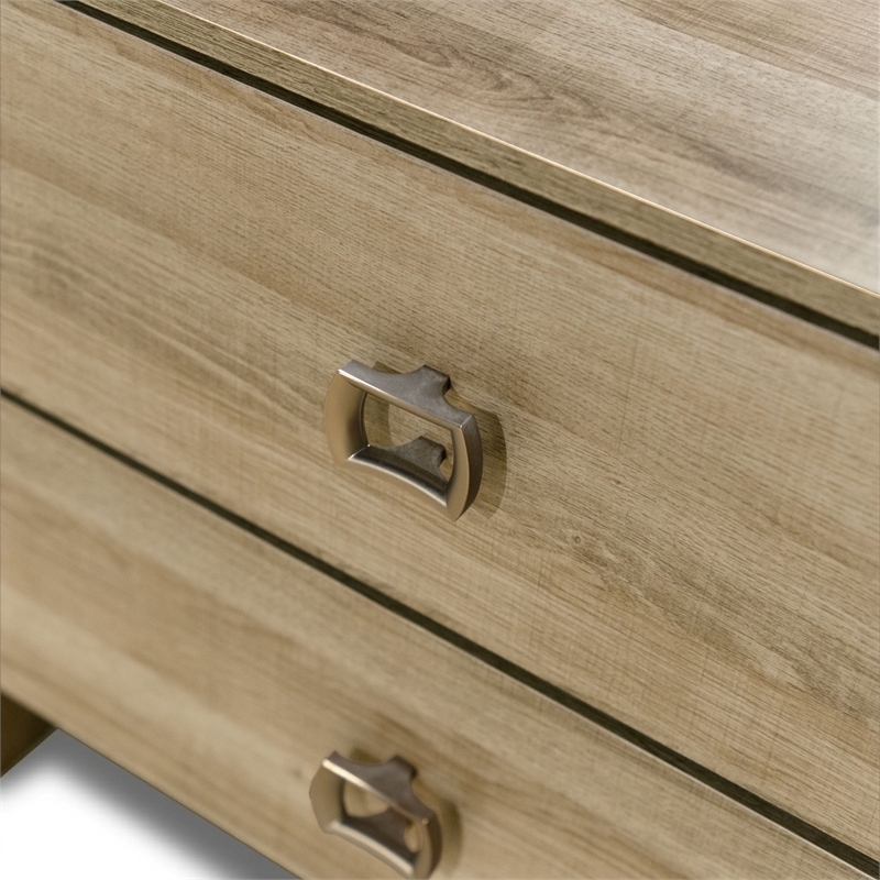 Bowery Hill Dovetail Wood 2-Drawer Nightstand in Dusty Oak Finish