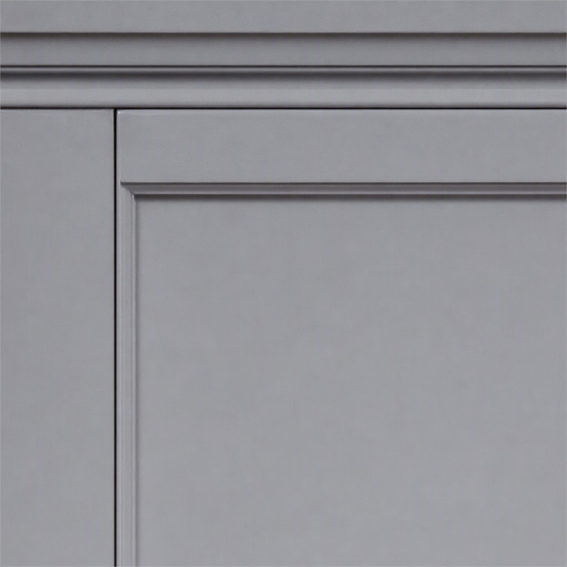 Bowery Hill Transitional Queen Bed with Drawers in Cool Gray Finish