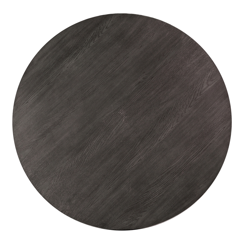 Bowery Hill Solid Wood Round Dining Table in Ash Gray