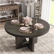 Bowery Hill Solid Wood Round Dining Table in Ash Gray