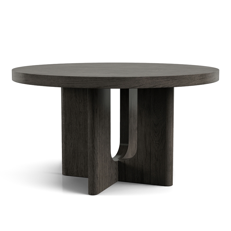 Bowery Hill Solid Wood Round Dining Table in Ash Gray