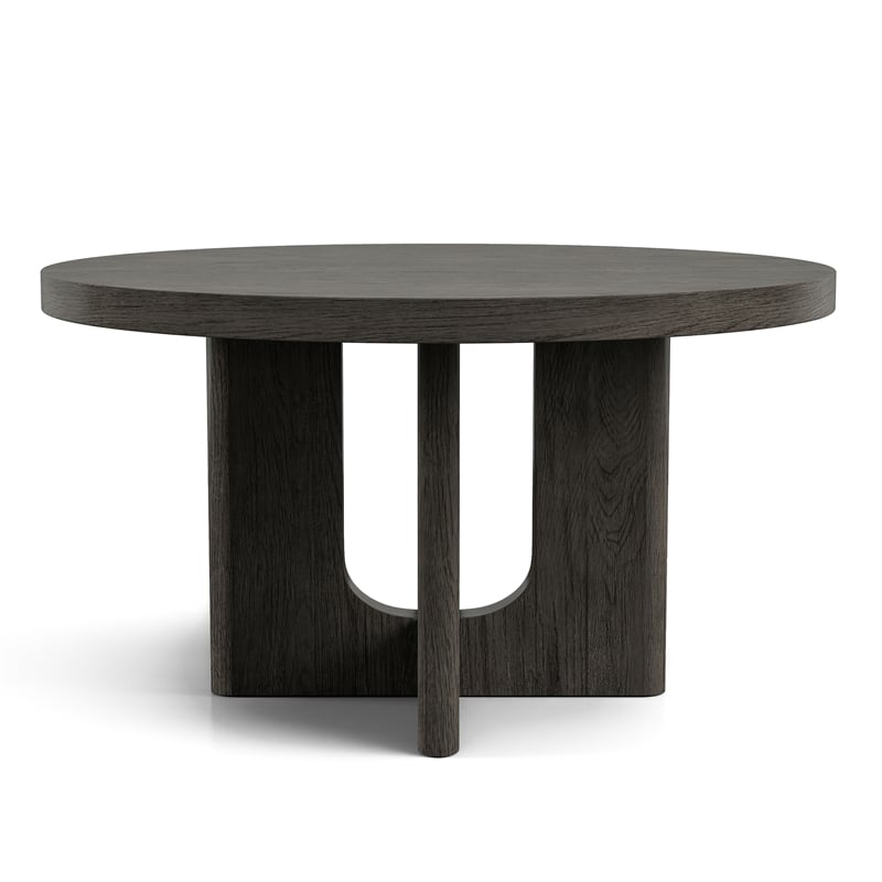 Bowery Hill Solid Wood Round Dining Table in Ash Gray