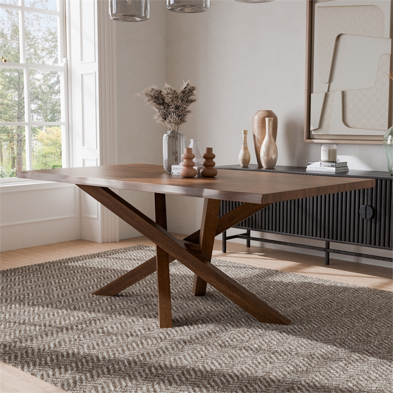 Bowery Hill Mid-Century Modern Dining Table in Rich Walnut