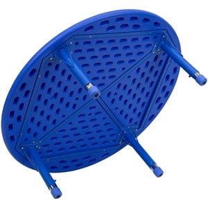 Bowery Hill 45&quot Round Adjustable Plastic Activity Table in Blue