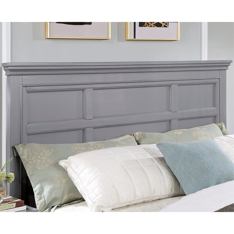 Bowery Hill Transitional Wood Full Bed with Storage in Gray