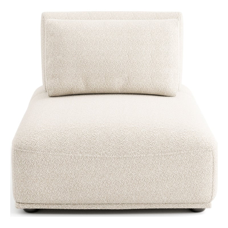 Bowery Hill Modern Beige Boucle Armless Chair with Adjustable Backrest