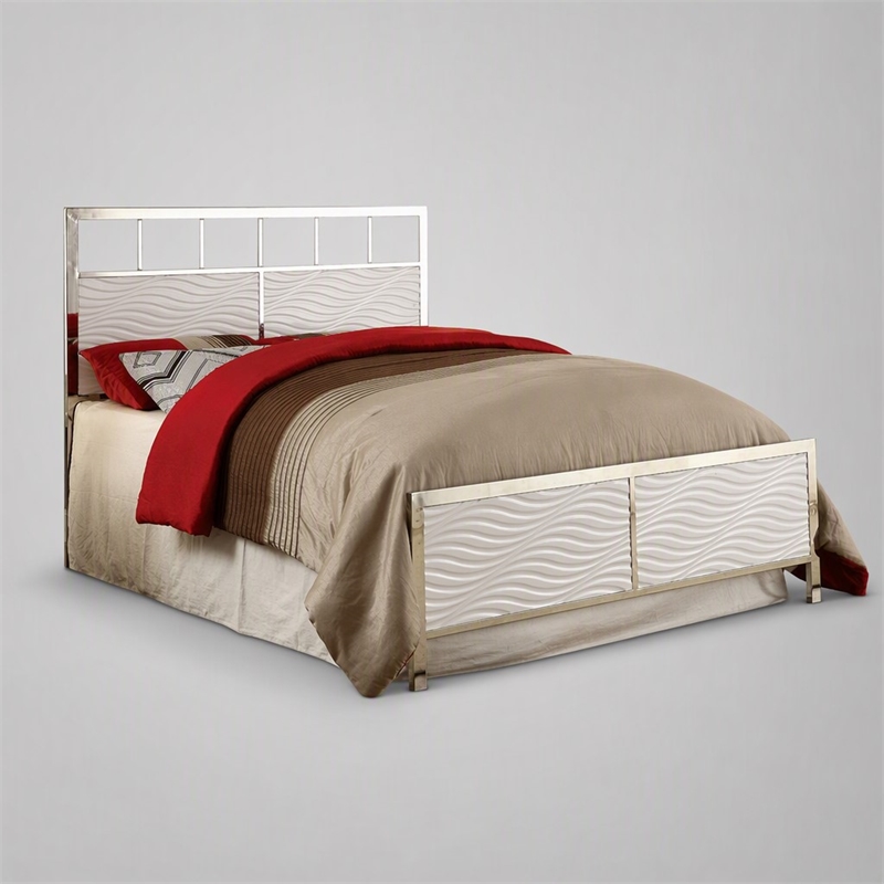 Bowery Hill Wood King Headboard and Footboard in White