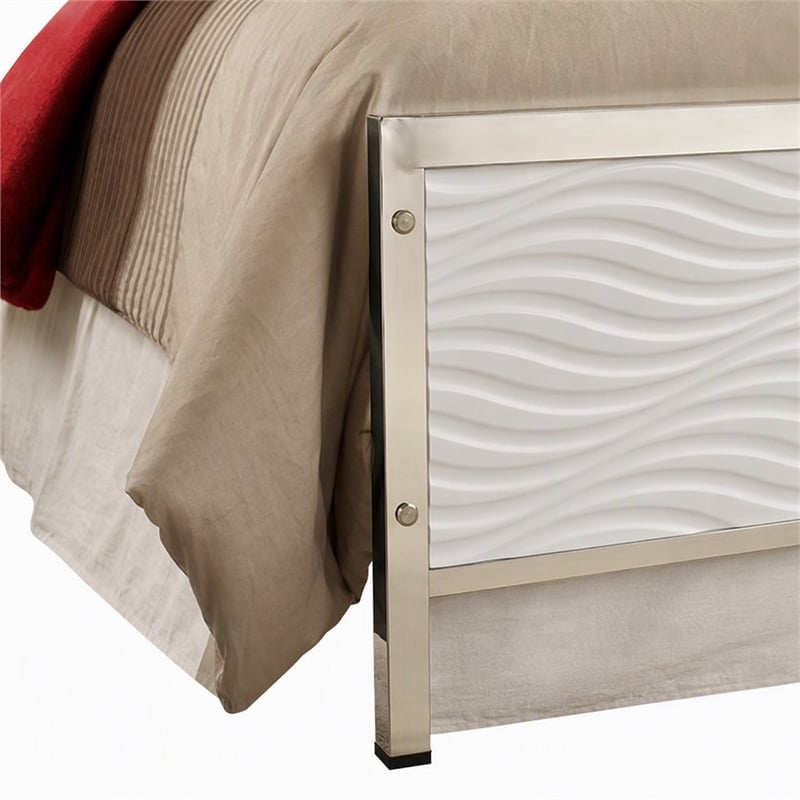 Bowery Hill Wood King Headboard and Footboard in White