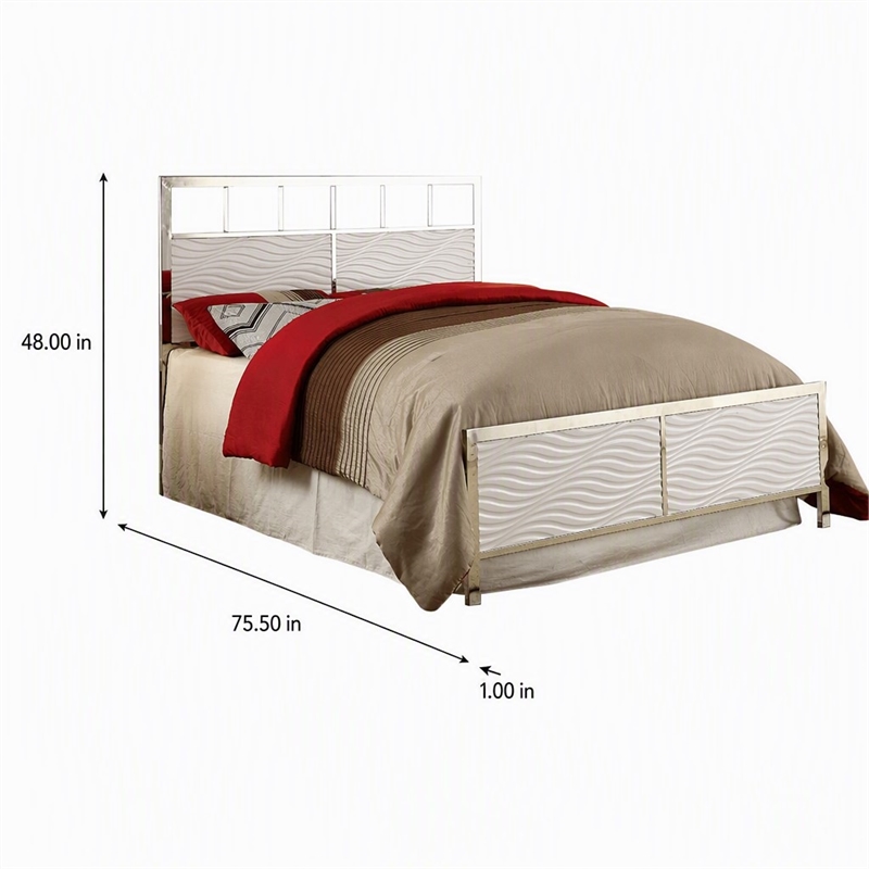 Bowery Hill Wood King Headboard and Footboard in White