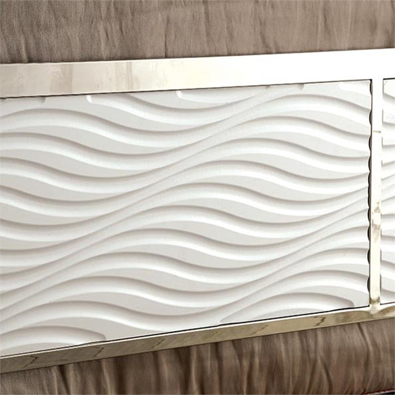 Bowery Hill Wood King Headboard and Footboard in White