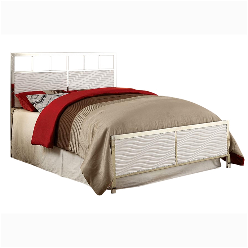 Bowery Hill Wood King Headboard and Footboard in White