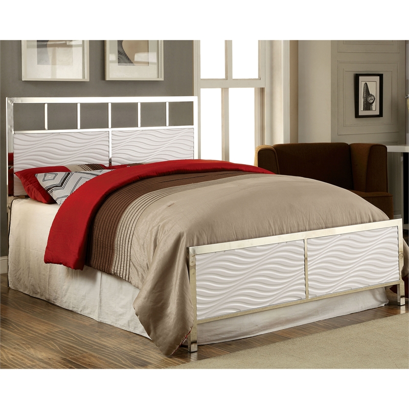 Bowery Hill Wood King Headboard and Footboard in White