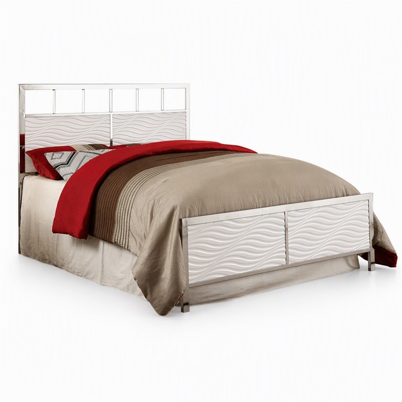 Bowery Hill Wood King Headboard and Footboard in White
