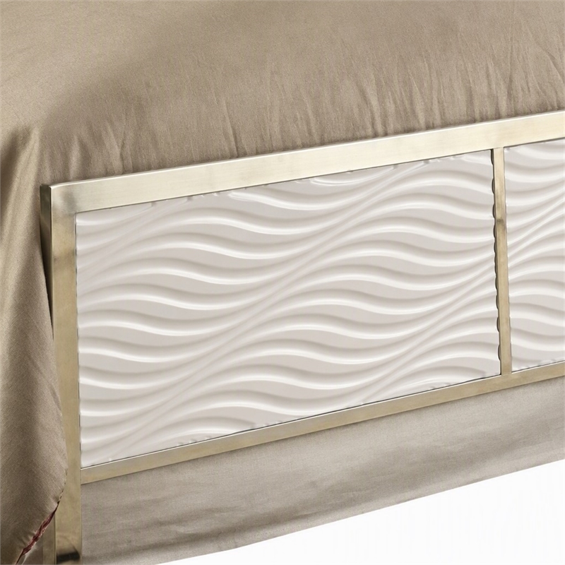 Bowery Hill Wood King Headboard and Footboard in White
