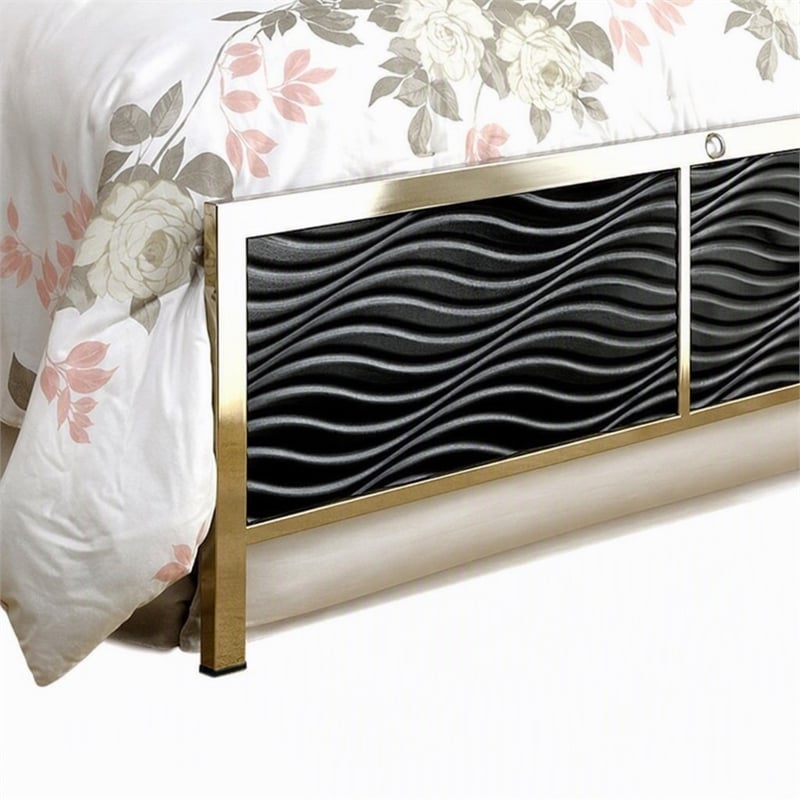Bowery Hill Faux Leather Full/Queen Spindle Headboard in Black