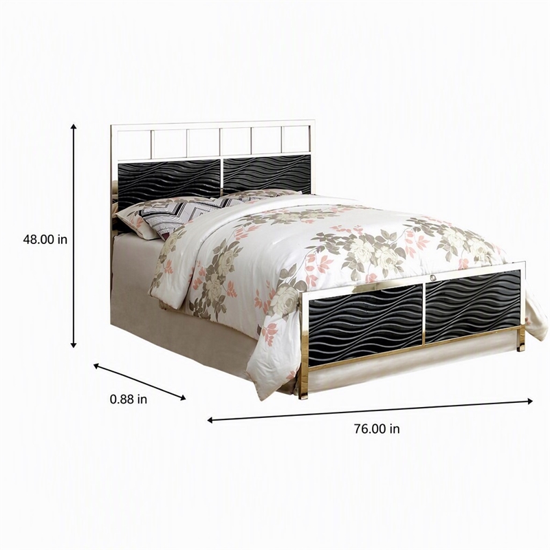 Bowery Hill Faux Leather Full/Queen Spindle Headboard in Black