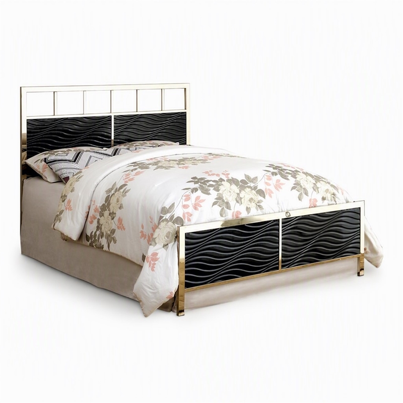 Bowery Hill Faux Leather Full/Queen Spindle Headboard in Black