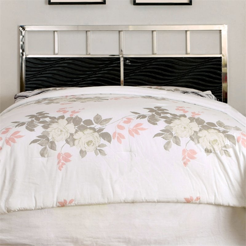 Bowery Hill Faux Leather Full/Queen Spindle Headboard in Black