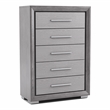 Bowery Hill Transitional Wood 5-Drawer Chest in Gray