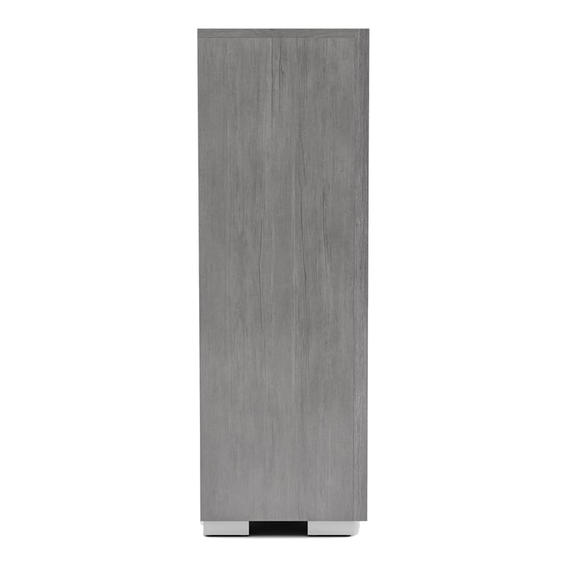 Bowery Hill Transitional Wood 5-Drawer Chest in Gray