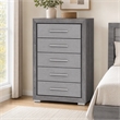 Bowery Hill Transitional Wood 5-Drawer Chest in Gray