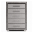 Bowery Hill Transitional Wood 5-Drawer Chest in Gray